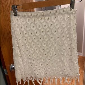 12th Tribe White Beaded Top - Aria pearl embelished skirt